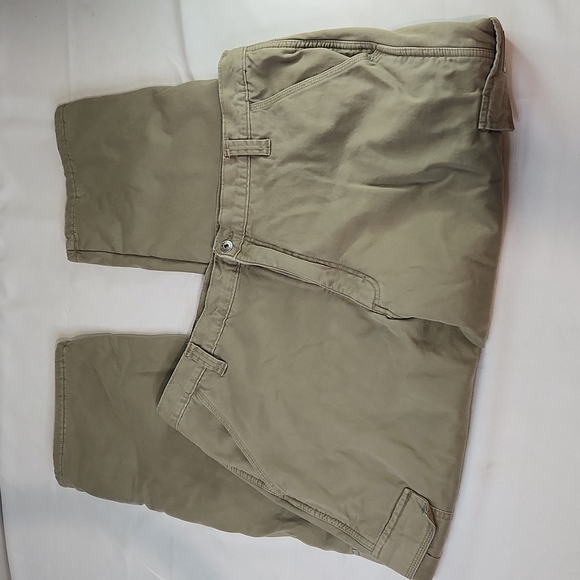 Wrangler fleece lined pants. Khaki Colored. Size 42x30 - Picture 2 of 8